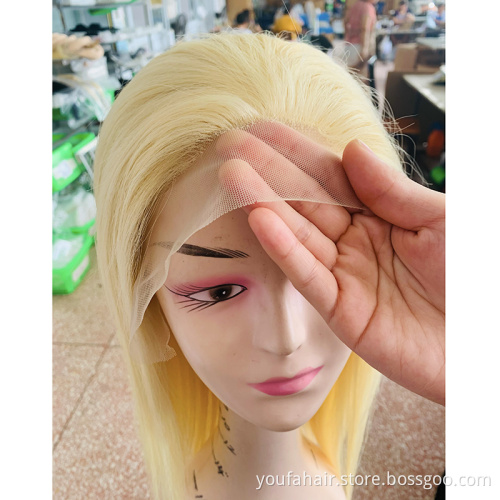 613 Blonde HD Full Lace Wigs Raw Virgin Human Hair Lace Front Wig for Black Women Peruvian Transparent Lace Closure Frontal Wig